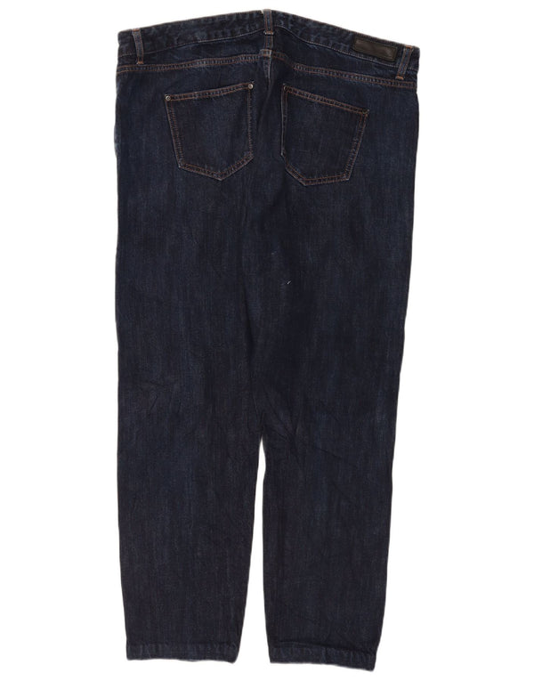 Marks & Spencer Damen Tapered Jeans UK 18 XL W38 L28 Marineblau Baumwolle