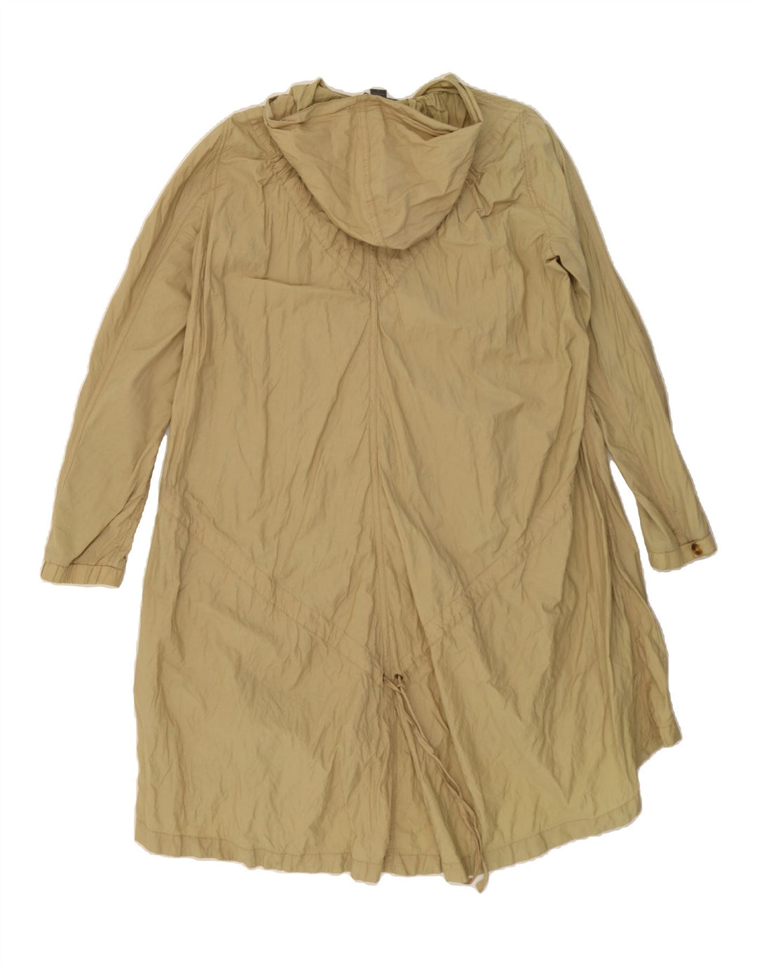 ARMANI EXCHANGE Womens Hooded Overcoat UK 14 Large Beige Vintage Armani Exchange and Second-Hand Armani Exchange from Messina Hembry 