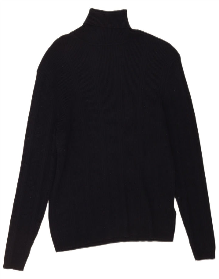 Marks & Spencer Womens Roll Neck Jumper Sweater UK 12 Medium Navy Blue