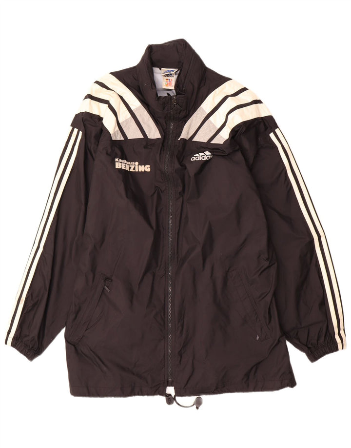 Adidas Regnjakke til mænd UK 40/42 Medium Black Colourblock Nylon