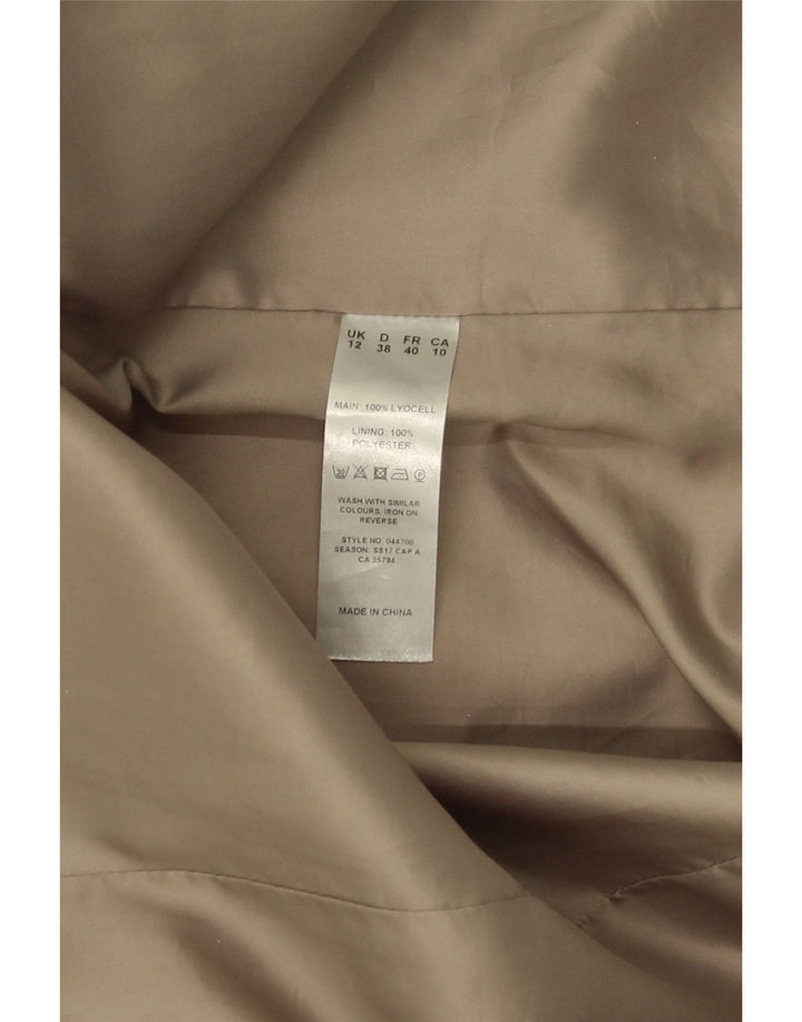 JACQUES VERT Womens Open Overcoat UK 12 Medium Beige Lyocell Vintage Jacques Vert and Second-Hand Jacques Vert from Messina Hembry 