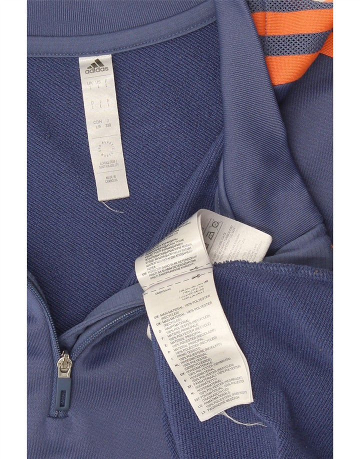 Adidas Mens Manchester United Pullover Tracksuit Top Large Blue Colourblock