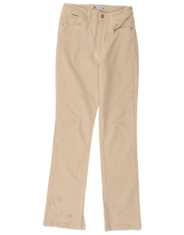 Zara Jeans Rectos Mujer EU 38 Small W28 L31 Beige