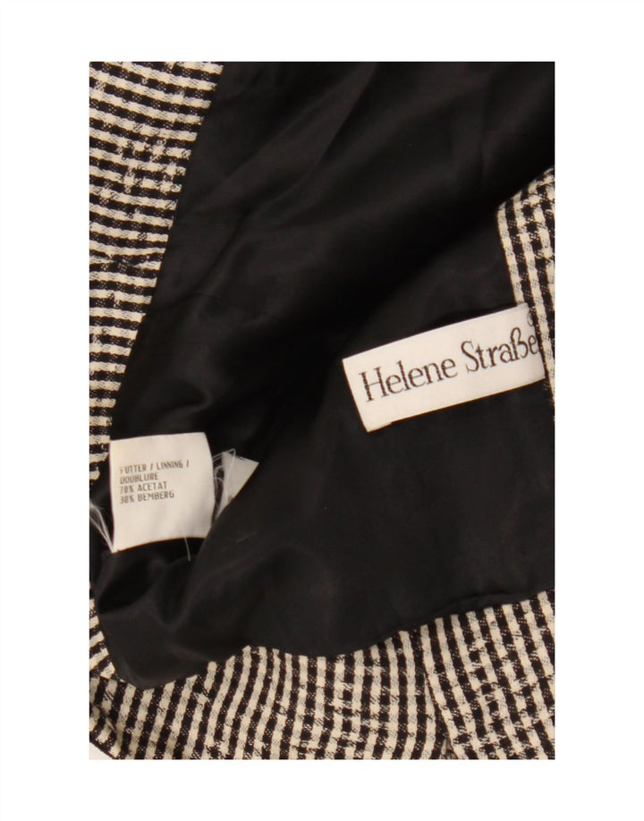 HELENE STRABER Womens 7 button Blazer Jacket UK 12 Medium Black Gingham Vintage Helene Straber and Second-Hand Helene Straber from Messina Hembry 