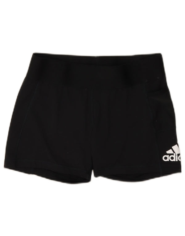 Adidas Damen Graphic Sport Shorts UK 12 Medium Schwarz Polyester