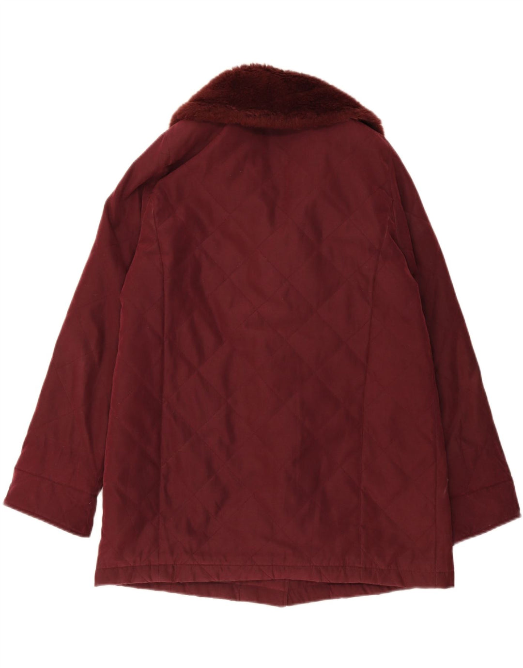 EASTEX Womens Quilted Jacket UK 12 Medium  Burgundy Polyester