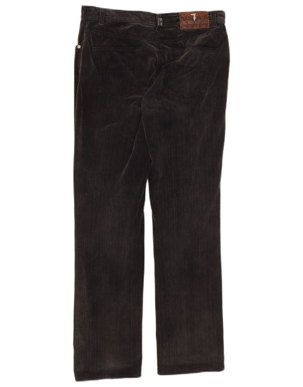 Trussardi Womens Straight Casual Trousers W29 L29 Grey Cotton