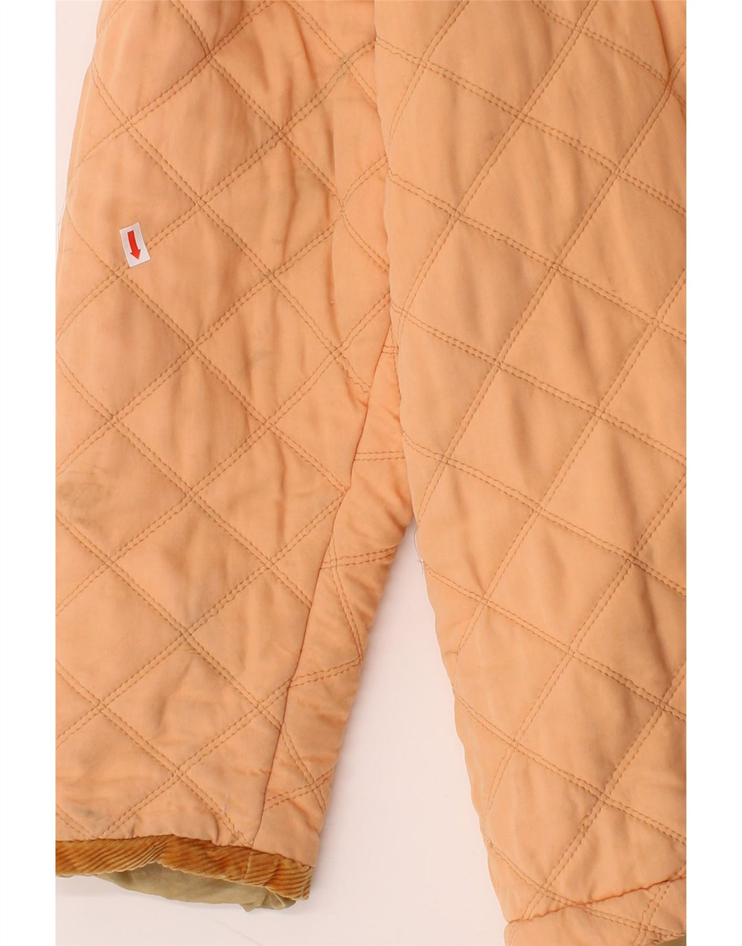 VINTAGE Womens Quilted Jacket UK 14 Large Orange Modal Vintage Vintage and Second-Hand Vintage from Messina Hembry 