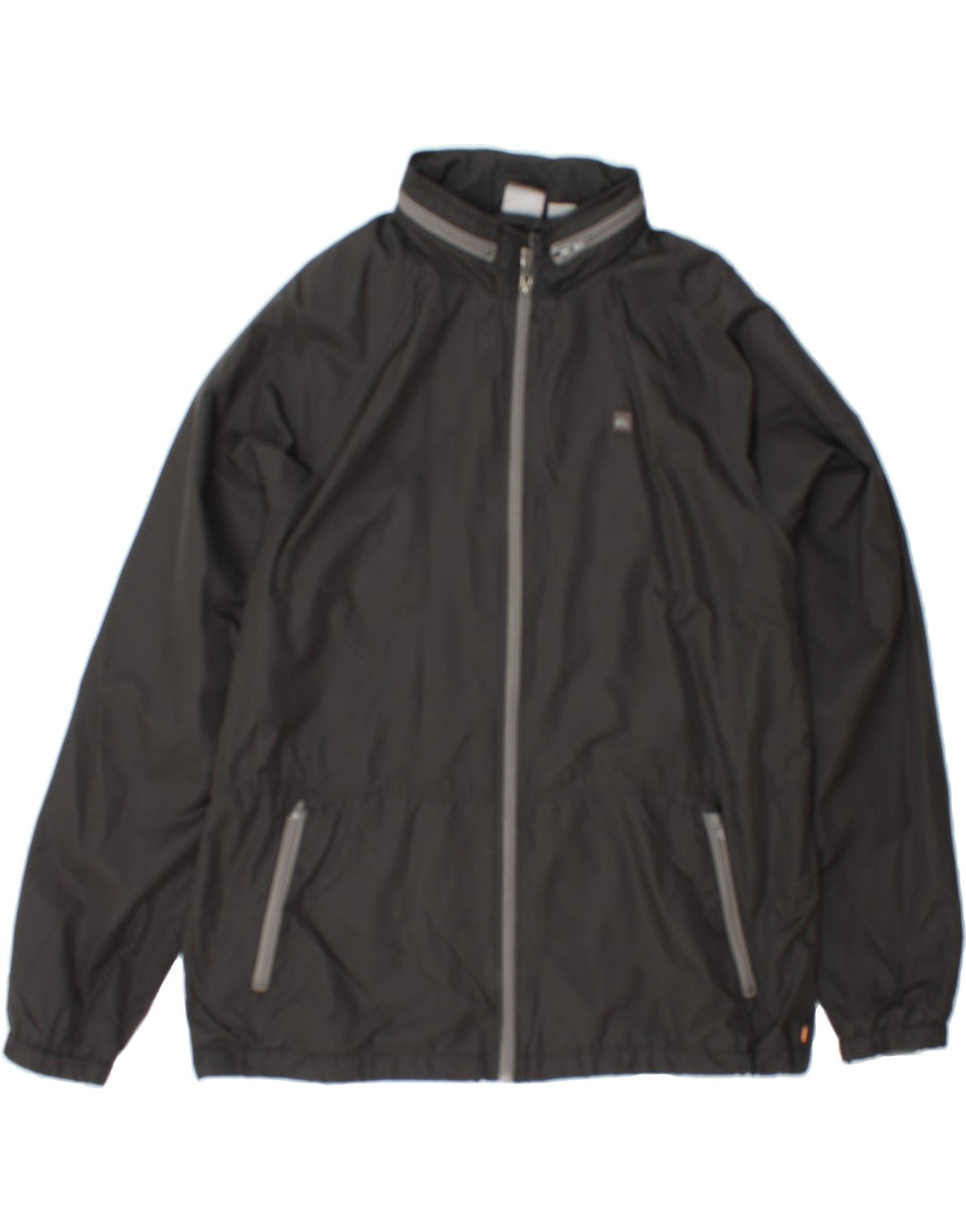 QUIKSILVER Mens Hooded Rain Jacket UK 42 XL Black Polyester Vintage Quiksilver and Second-Hand Quiksilver from Messina Hembry 