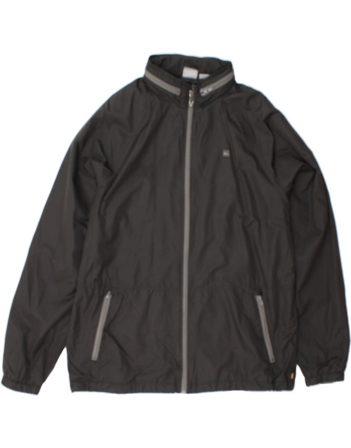 QUIKSILVER Mens Hooded Rain Jacket UK 42 XL Black Polyester Vintage Quiksilver and Second-Hand Quiksilver from Messina Hembry 