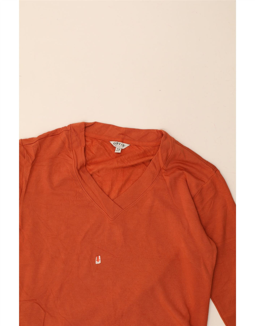 ORVIS Womens Sweatshirt Jumper UK 14 Medium Orange Modal Vintage Orvis and Second-Hand Orvis from Messina Hembry 