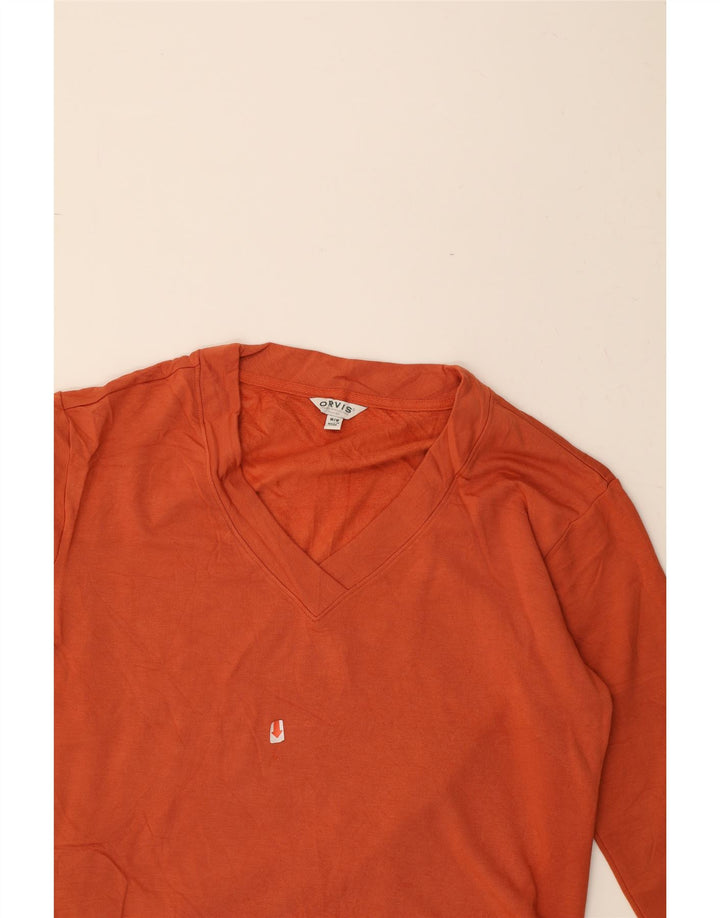 ORVIS Womens Sweatshirt Jumper UK 14 Medium Orange Modal Vintage Orvis and Second-Hand Orvis from Messina Hembry 