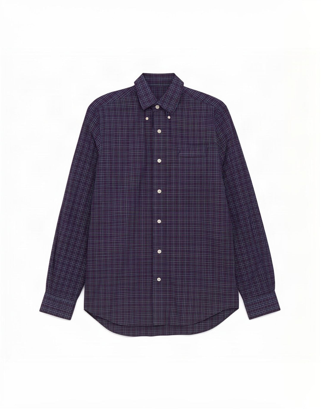 Nautica Mens Shirt Small Navy Blue Check Cotton