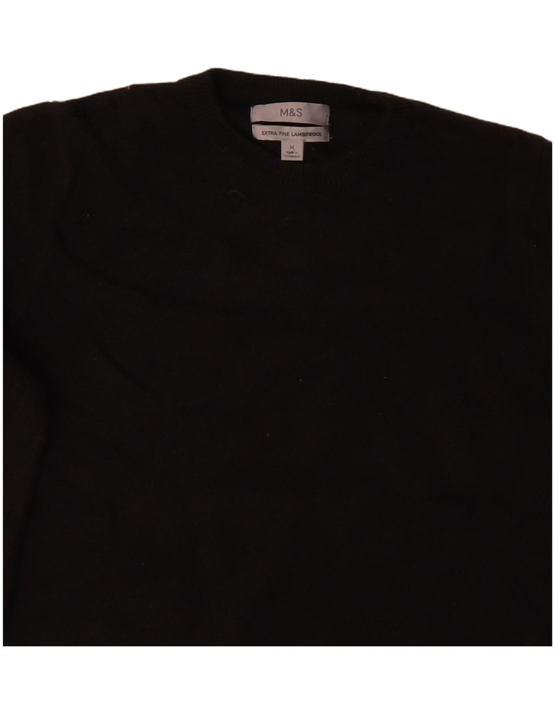 Marks & Spencer Womens Crew Neck Jumper Sweater UK 12 Medium Black