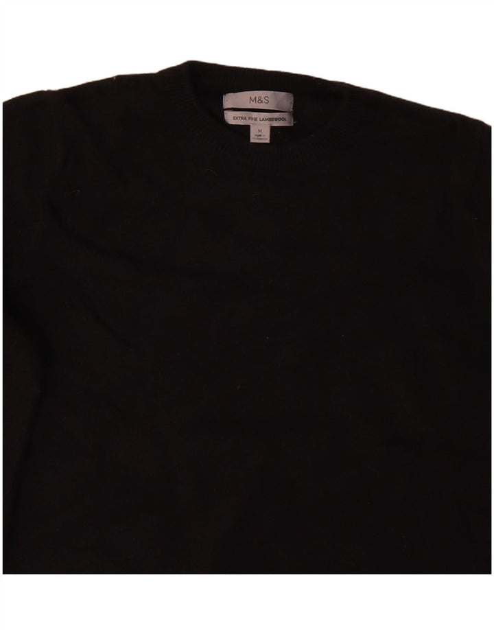 Marks & Spencer Womens Crew Neck Jumper Sweater UK 12 Medium Black