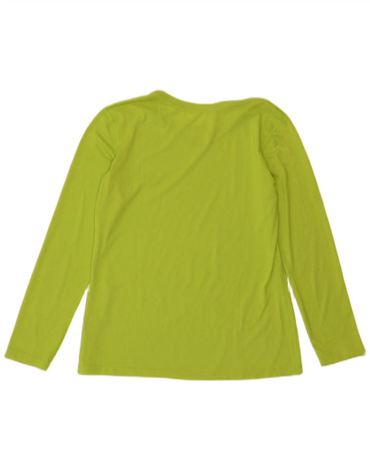 Nike Womens Dri Fit Regular Fit Top Long Sleeve UK 14 Medium Green