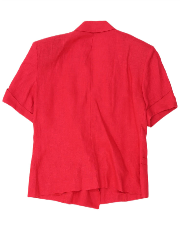 Vintage Womens Short Sleeve Double Breasted Blazer Jacket IT 48 XL Red