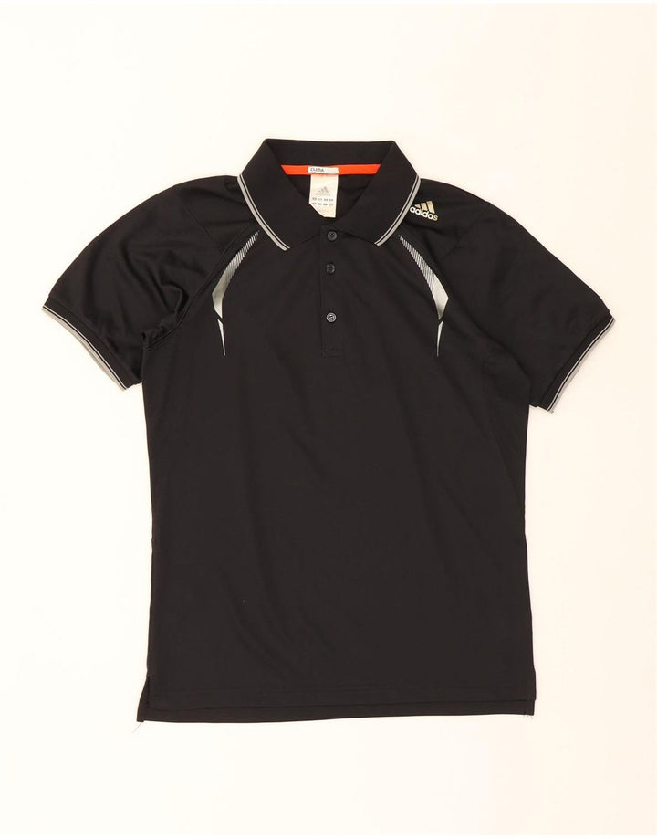 ADIDAS Mens Climacool Polo Shirt Small Black Striped Polyester Vintage Adidas and Second-Hand Adidas from Messina Hembry 