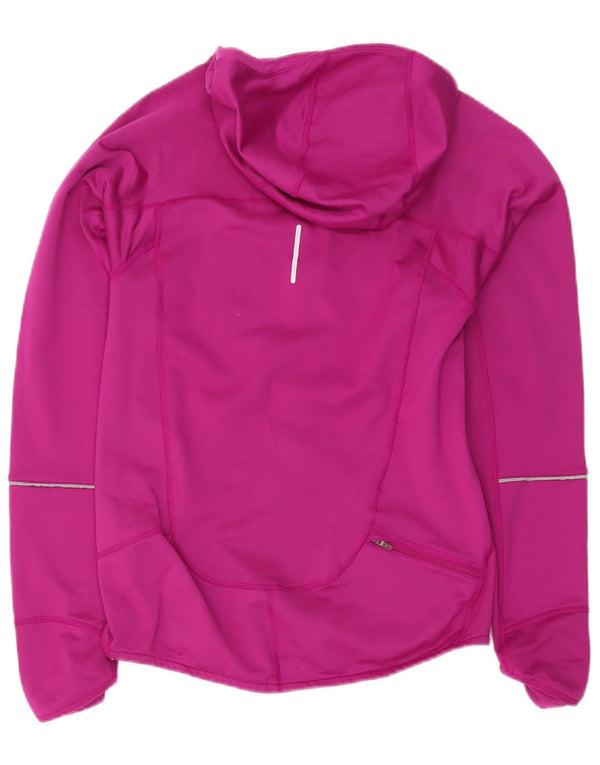 Женский спортивный костюм с капюшоном и воротником на молнии Nike Dri Fit UK 10, маленький розовый