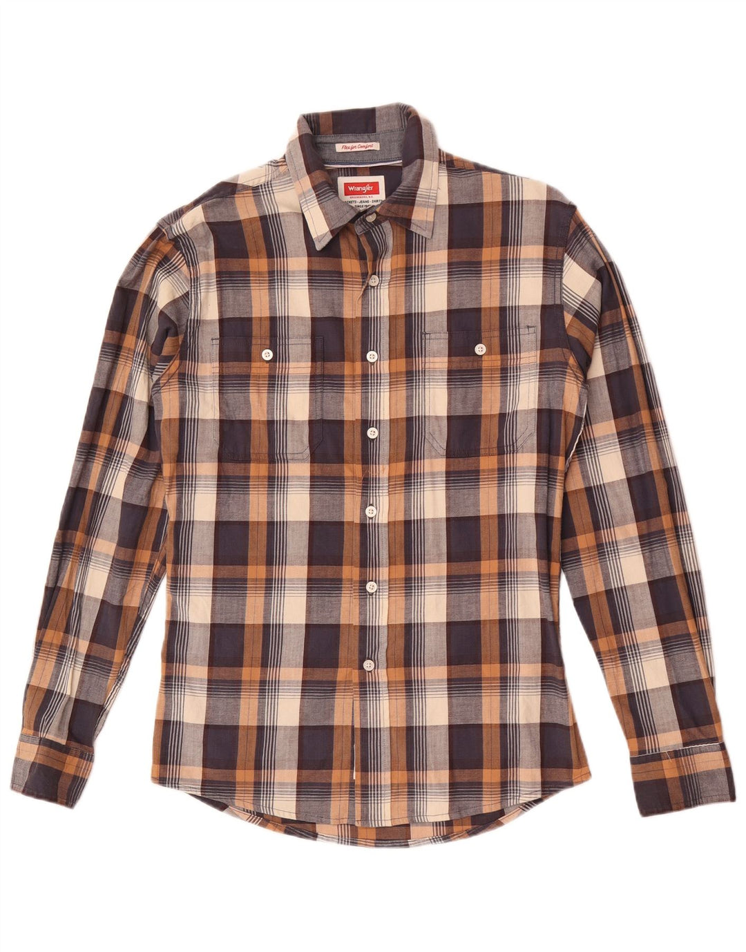 Wrangler Mens Flannel Shirt Small Multicoloured Check Cotton