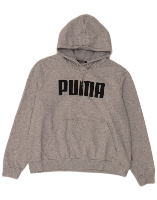 Puma Womens Graphic Oversized Hoodie Pullover UK 18 XL Grau gefleckte Baumwolle