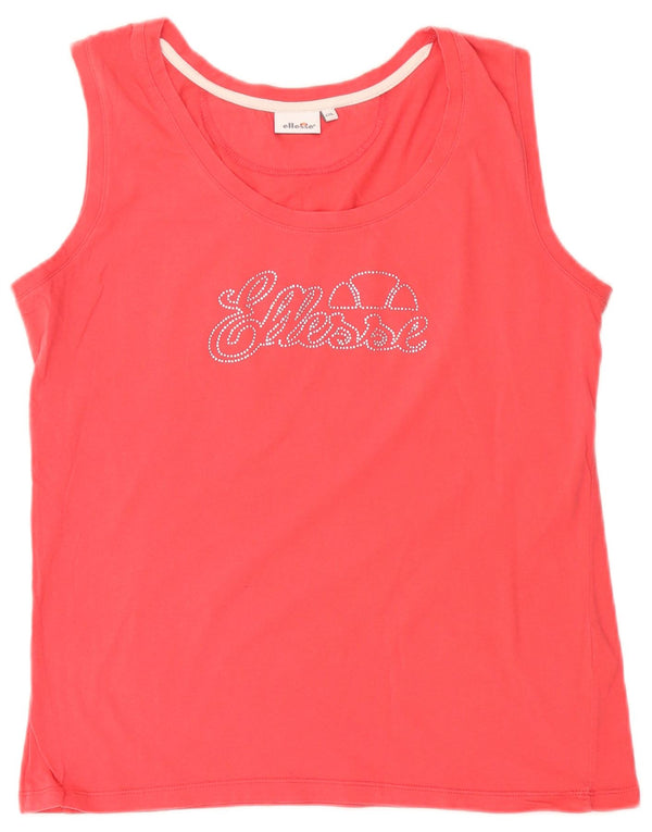 Ellesse Womens Graphic Vest Top UK 20 2XL Rosa Baumwolle
