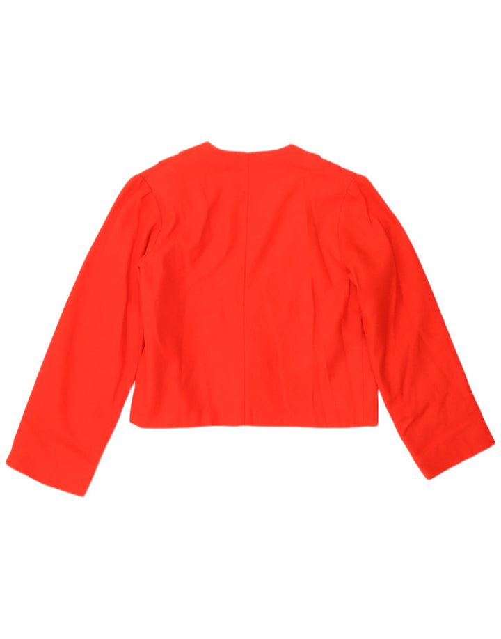 Vintage Womens 1 Button Crop Blazer Jacket UK 8 Small Red
