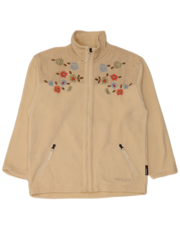Silvy Γυναικείο Fleece Jacket UK 16 Large Beige Floral Polyester