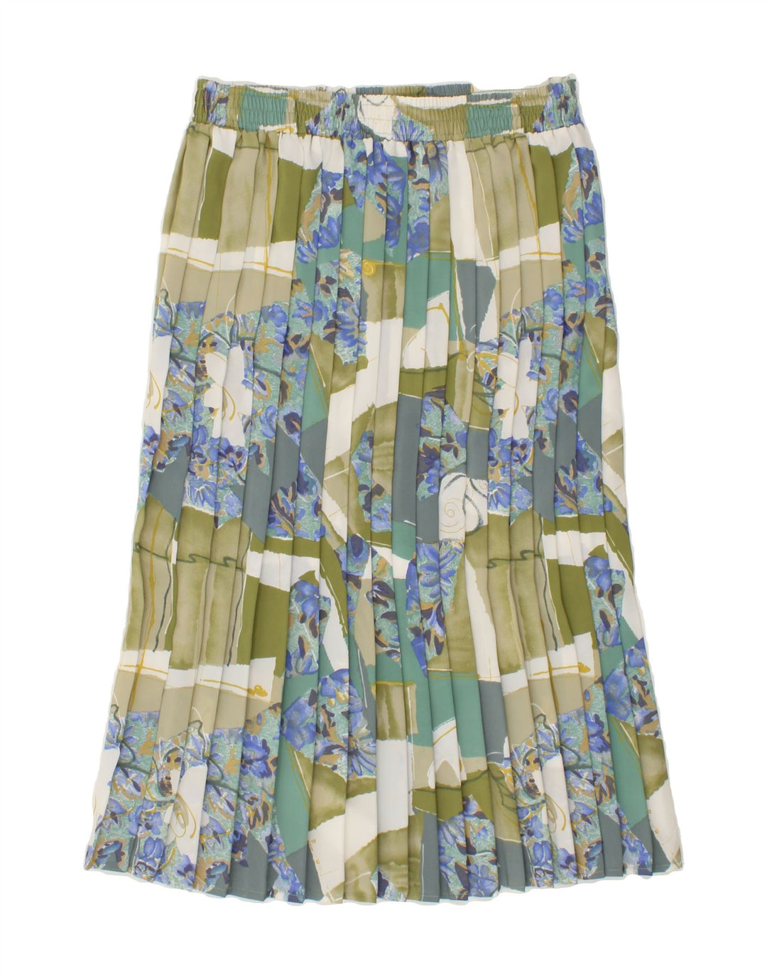 VINTAGE Womens Pleated Skirt W30 Medium Multicoloured Floral Polyester Vintage Vintage and Second-Hand Vintage from Messina Hembry 
