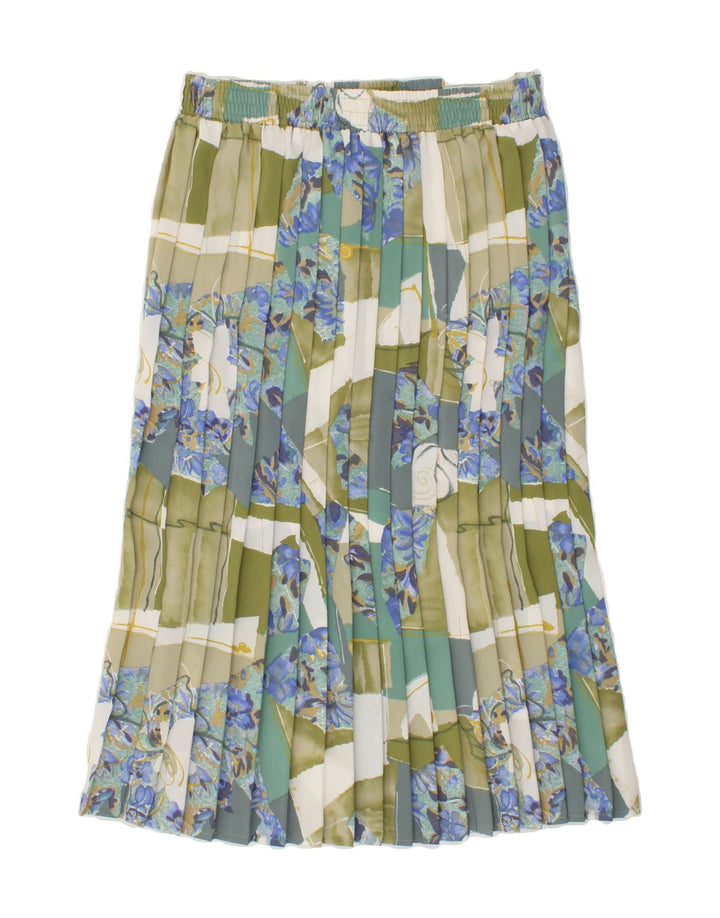 VINTAGE Womens Pleated Skirt W30 Medium Multicoloured Floral Polyester Vintage Vintage and Second-Hand Vintage from Messina Hembry 