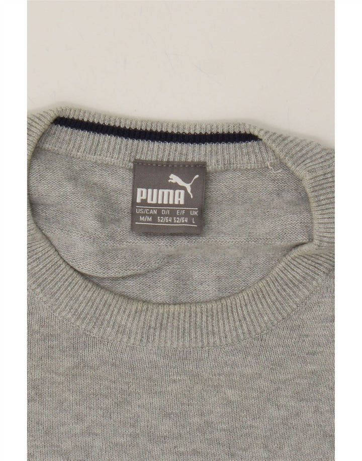PUMA Mens Crew Neck Jumper Sweater Large Grey Cotton Vintage Puma and Second-Hand Puma from Messina Hembry 