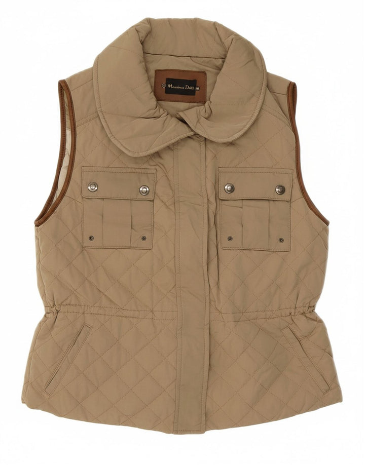 MASSIMO DUTTI Womens Quilted Gilet UK 12 Medium Beige