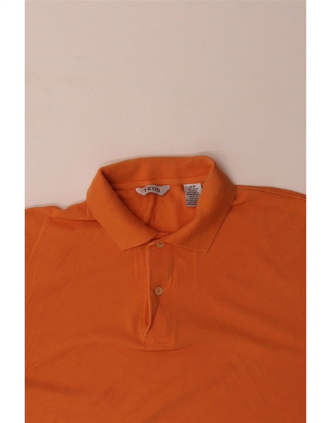 IZOD Mens Polo Shirt Medium Orange Cotton