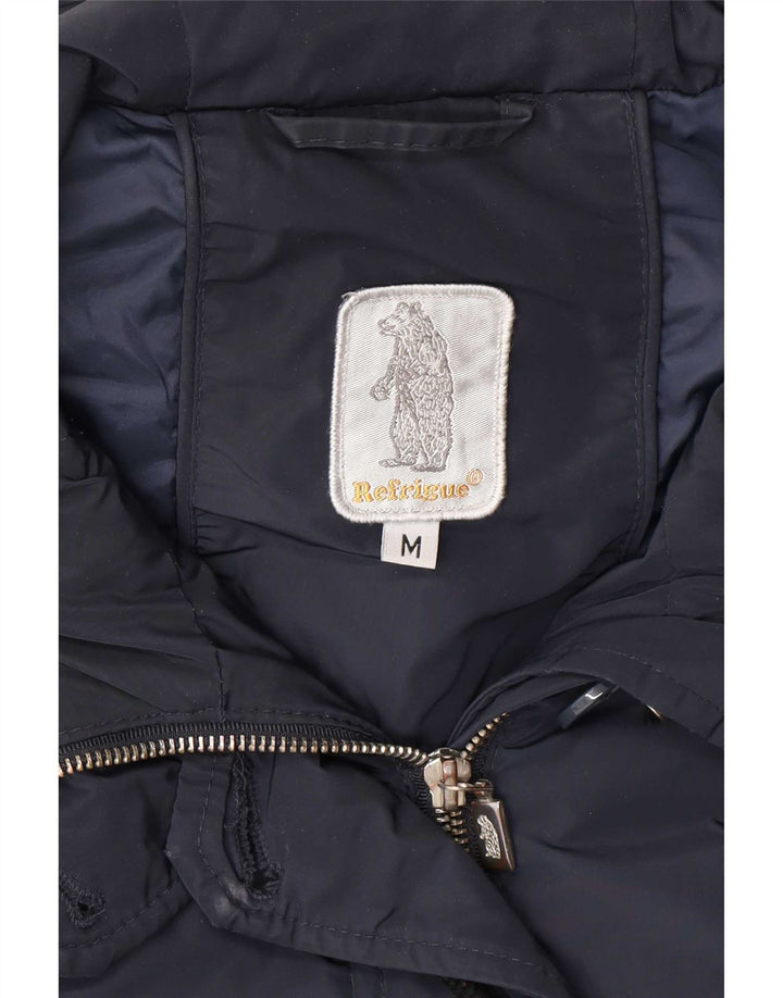 Refrigue Parka con capucha para mujer UK 38 Medium Azul marino Poliéster