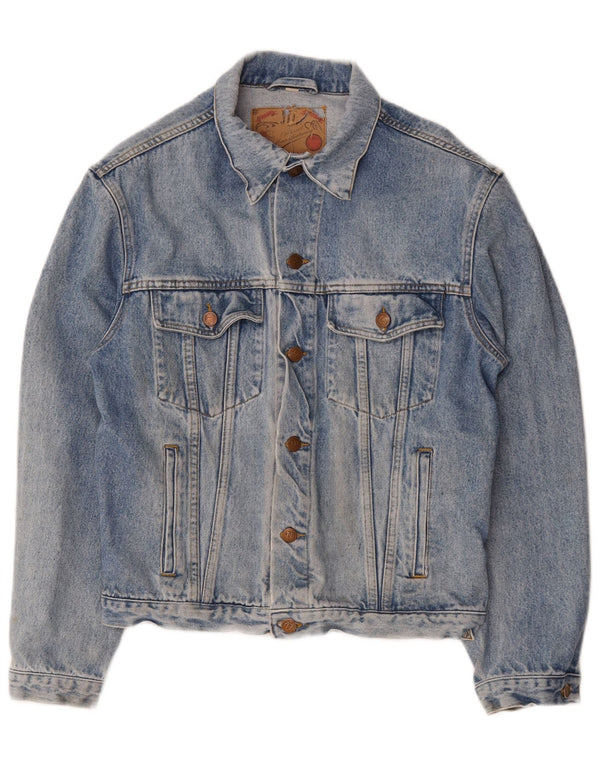 Jaqueta jeans masculina vintage UK 38 algodão azul médio