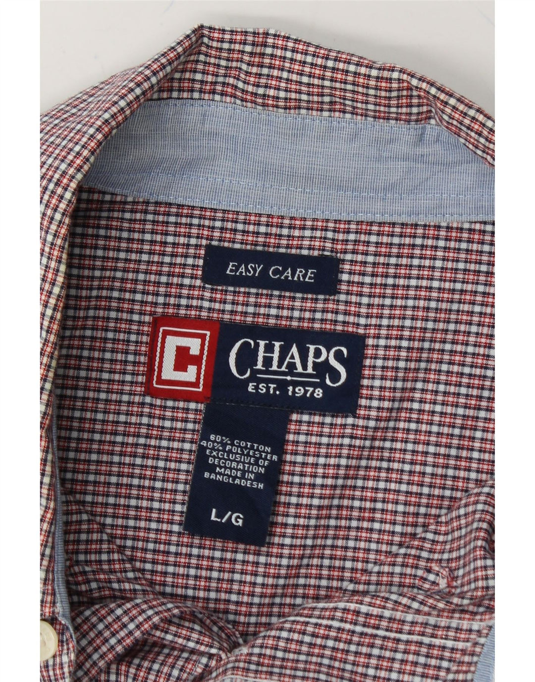 CHAPS Mens Grant Fit Checked  Flannel Shirt Large Red Check Cotton Vintage Chaps and Second-Hand Chaps from Messina Hembry 