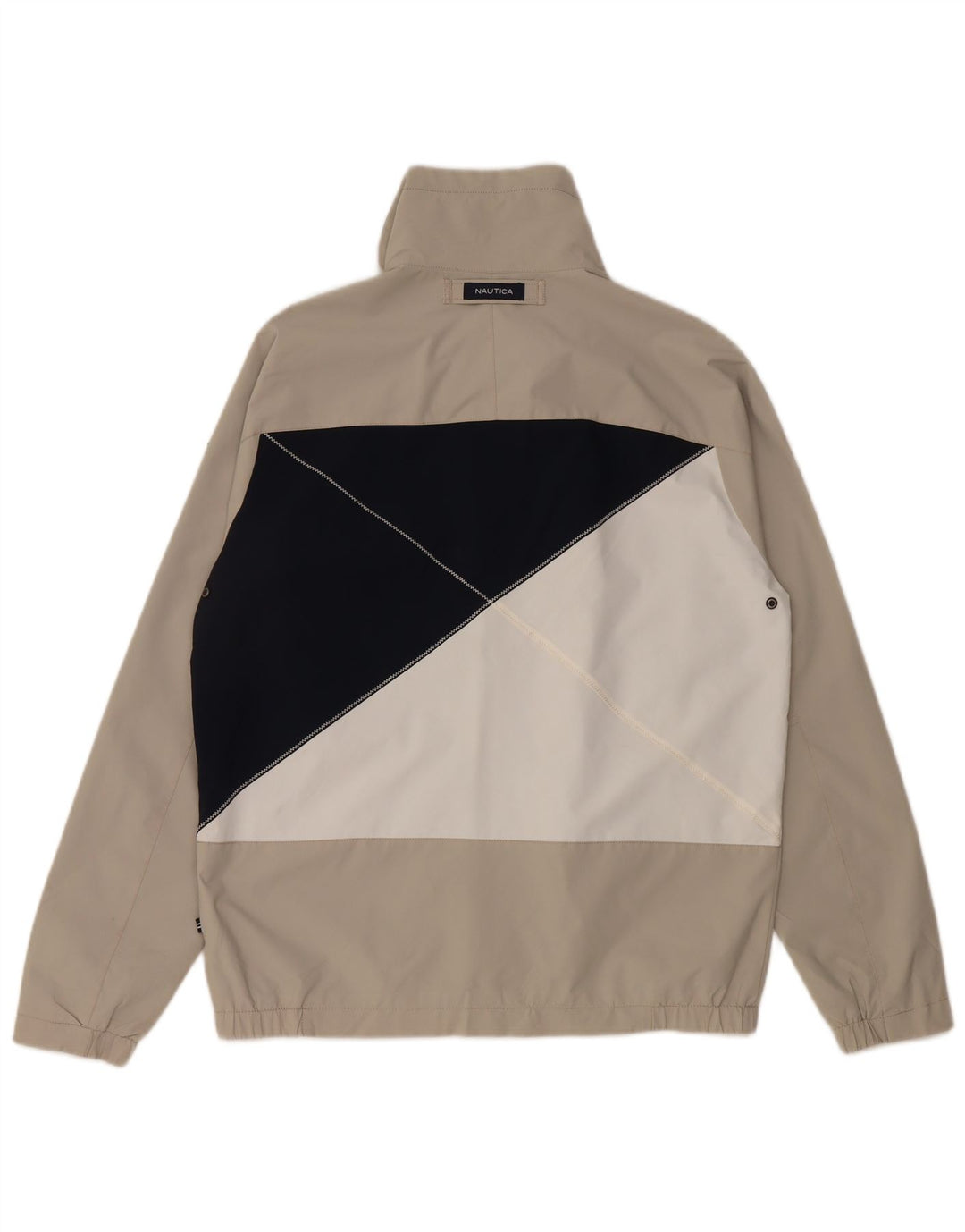 NAUTICA Mens Bomber Jacket UK 36 Small Beige Colourblock Polyester