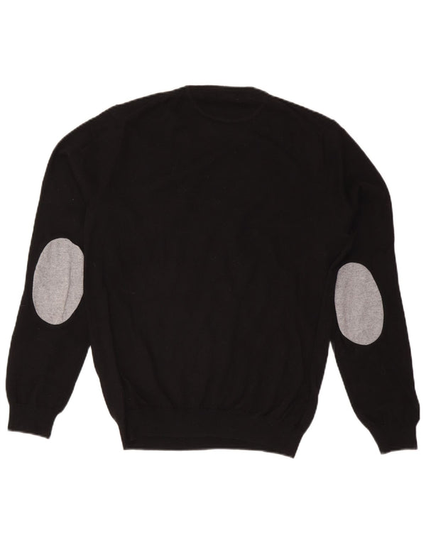 Sun68 Mens Crew Neck Jumper Sweater Medium Black Wool