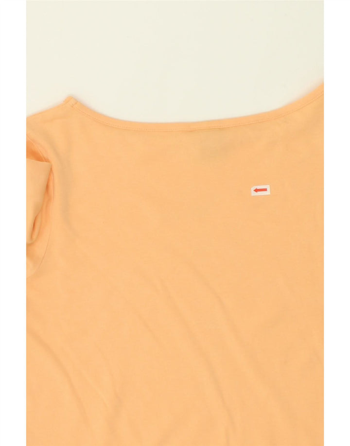 L.L.BEAN Womens Top 3/4 Sleeve UK 14 Medium Orange Cotton Vintage L.L.Bean and Second-Hand L.L.Bean from Messina Hembry 