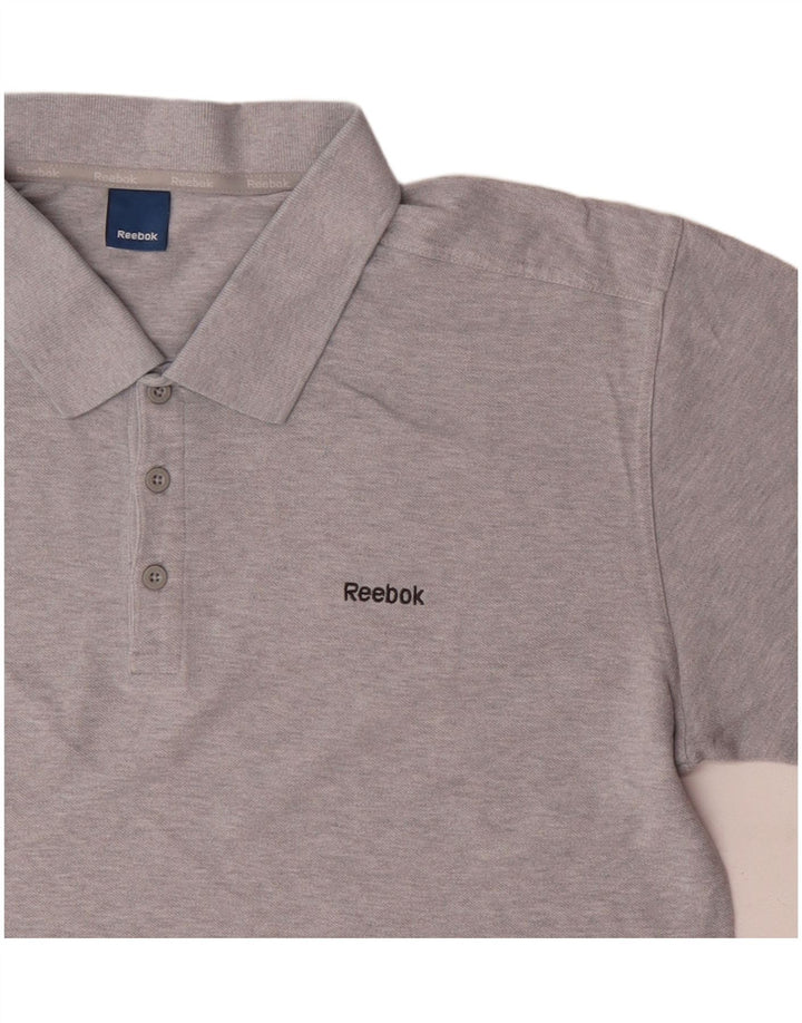 Reebok Mens Polo Shirt XL Grey Cotton