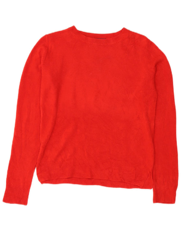 Marks & Spencer Dame Boat Neck Jumper Sweater UK 10 Small Red Acryl