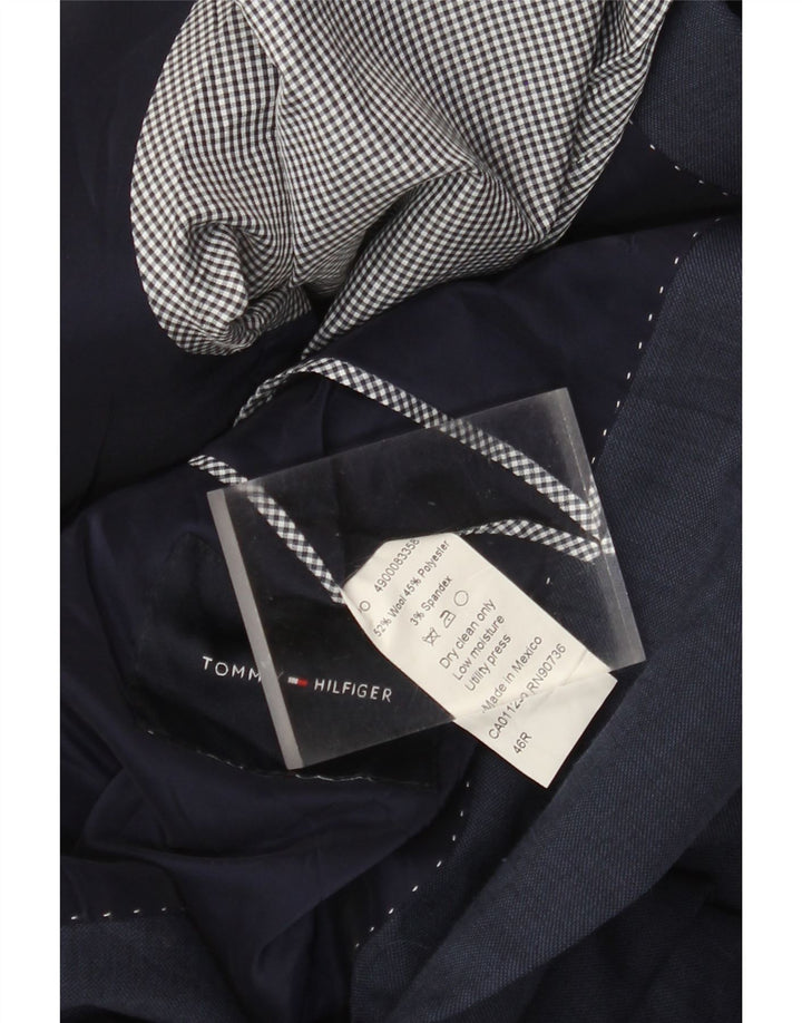 Tommy Hilfiger Mens 2 Button Blazer Jacket UK 46 3XL Navy Blue Wool