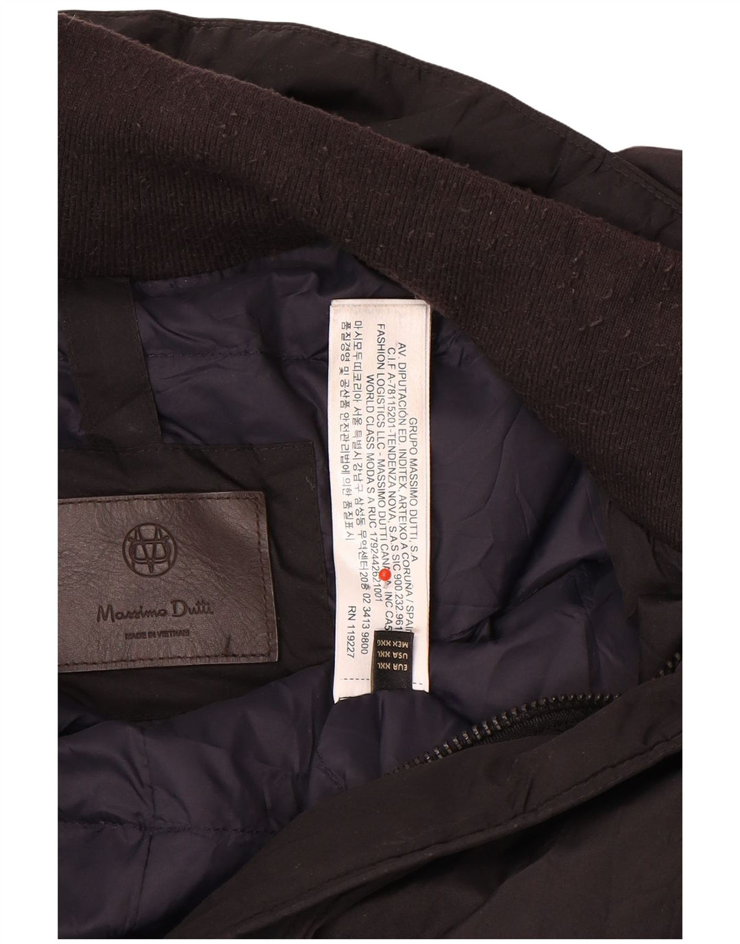 Massimo Dutti Manteau rembourré pour homme UK 44 2XL Noir Polyester