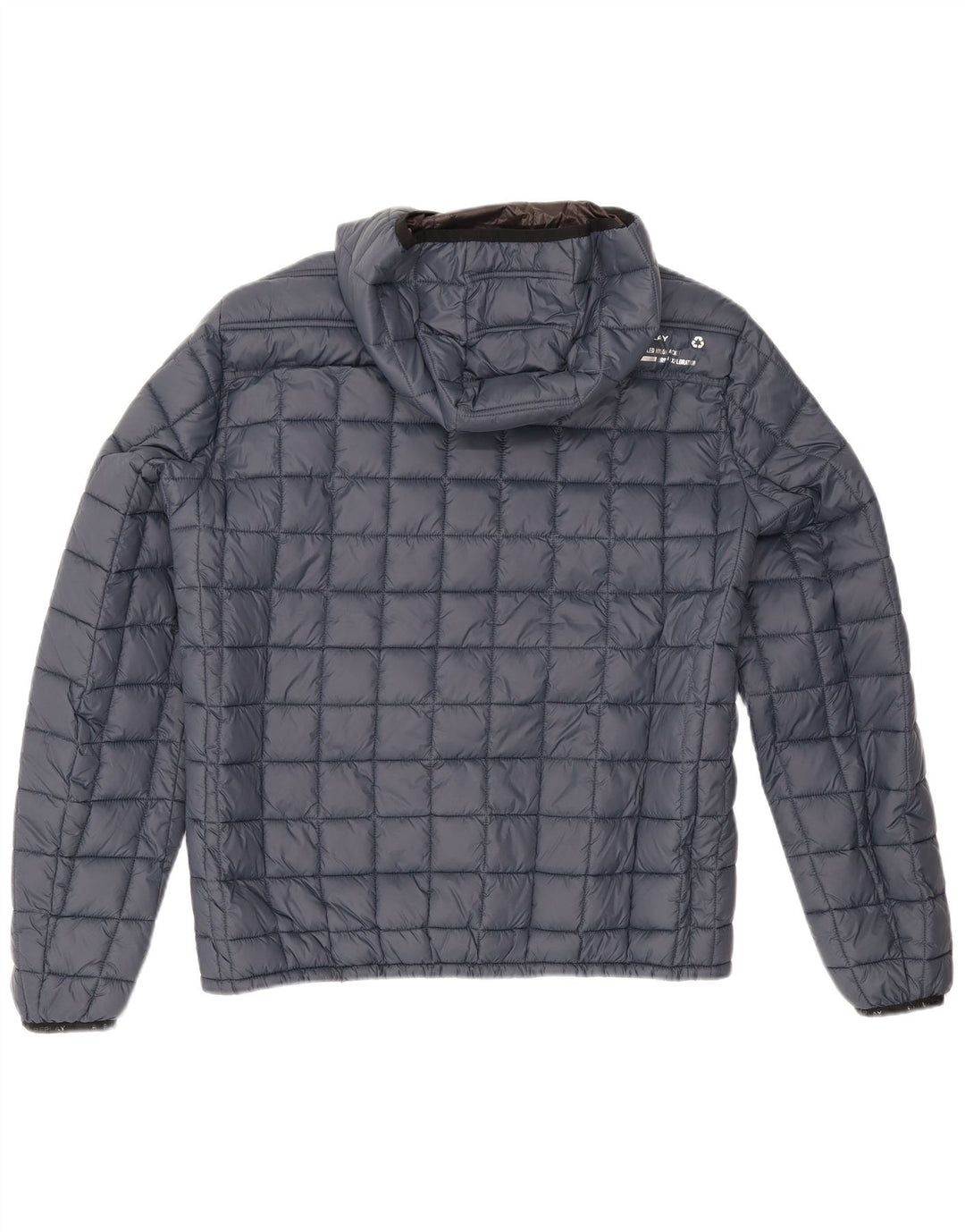 Replay Womens Hooded Padded Jacket UK 16 Large Navy Blue Polyamide