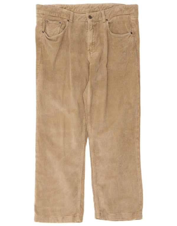 Pantaloni dritti da uomo in velluto a coste Cerruti 1881 W38 L28 in cotone beige