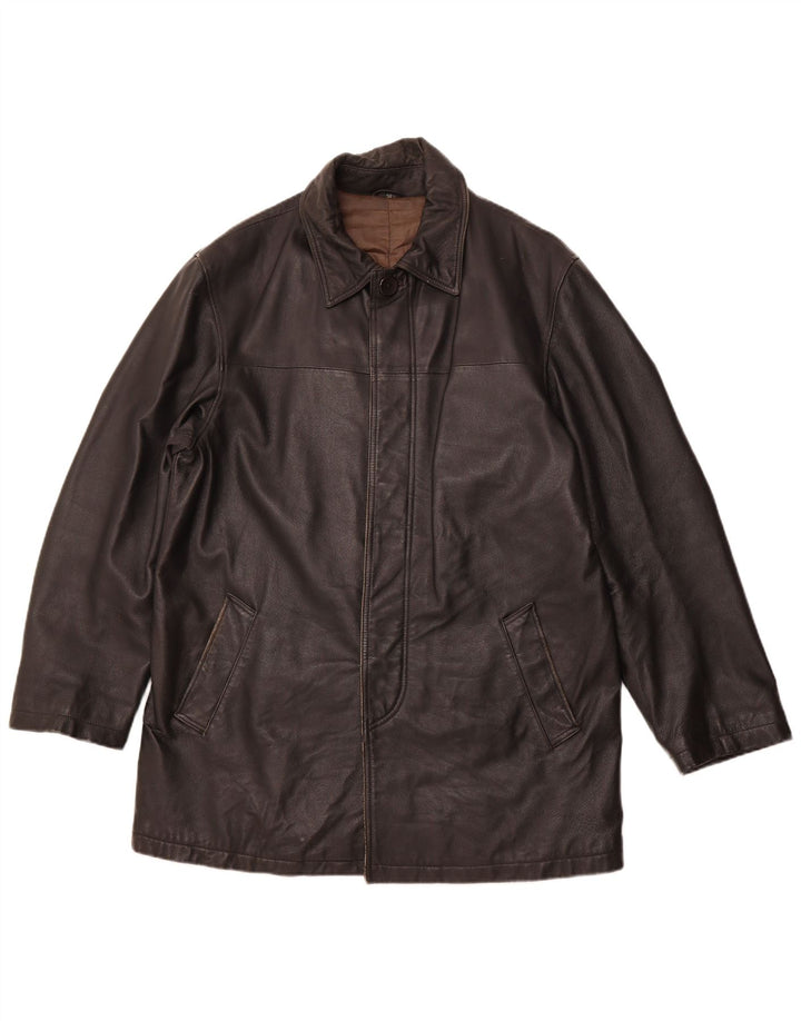 Giacca in pelle da uomo VINTAGE IT 50 Large Nera