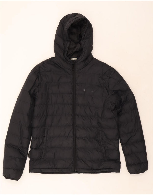 Jaqueta acolchoada masculina com capuz Mountain Warehouse UK 40 grande nylon preto
