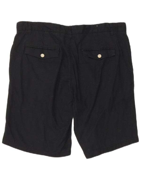 Zara Mens Chino Shorts EU 46 XL W36 Navy Blue Linen