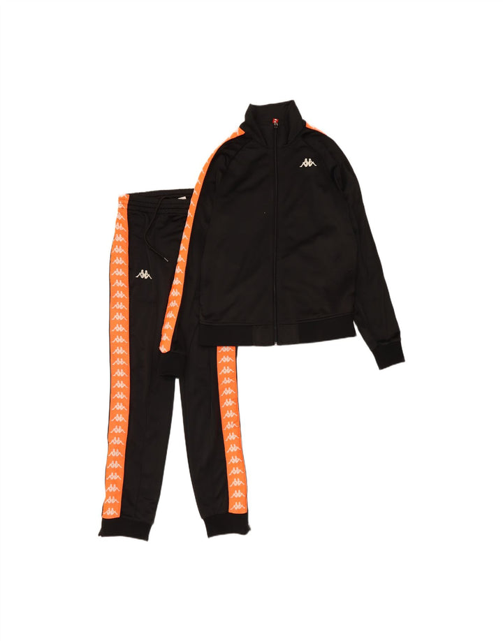 KAPPA Mens Graphic Full Tracksuit XS  Black Colourblock Polyester Vintage Kappa and Second-Hand Kappa from Messina Hembry 