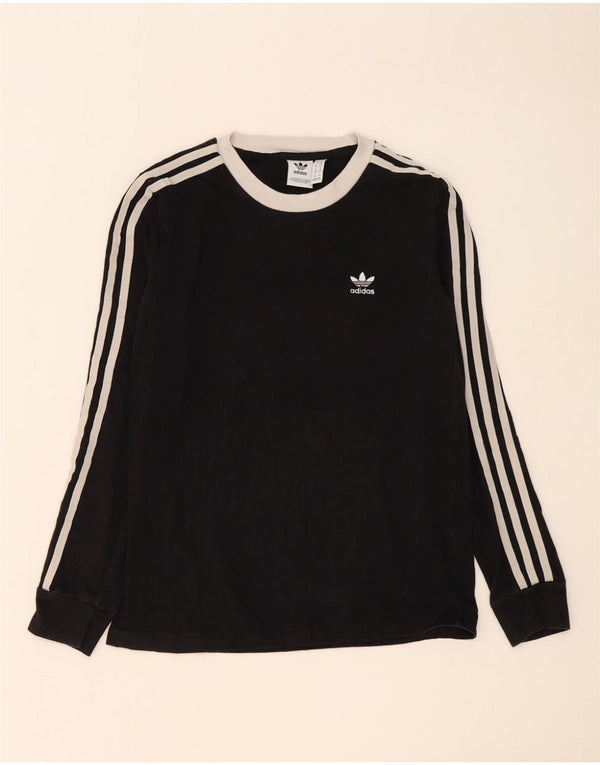 Adidas Haut à manches longues pour femme UK 10 Petit coton noir